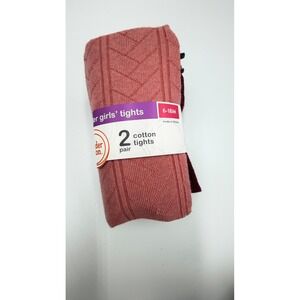 Wonder Nation Baby Girls 2 Pack Cotton Tights Orange Maroon 6-18M 26000072